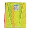 Gilet de sécurité de la circulation de haute visibilité en maille de jaune de néon 100% polyester de néon avec des bandes réfléchissantes et glissière avant